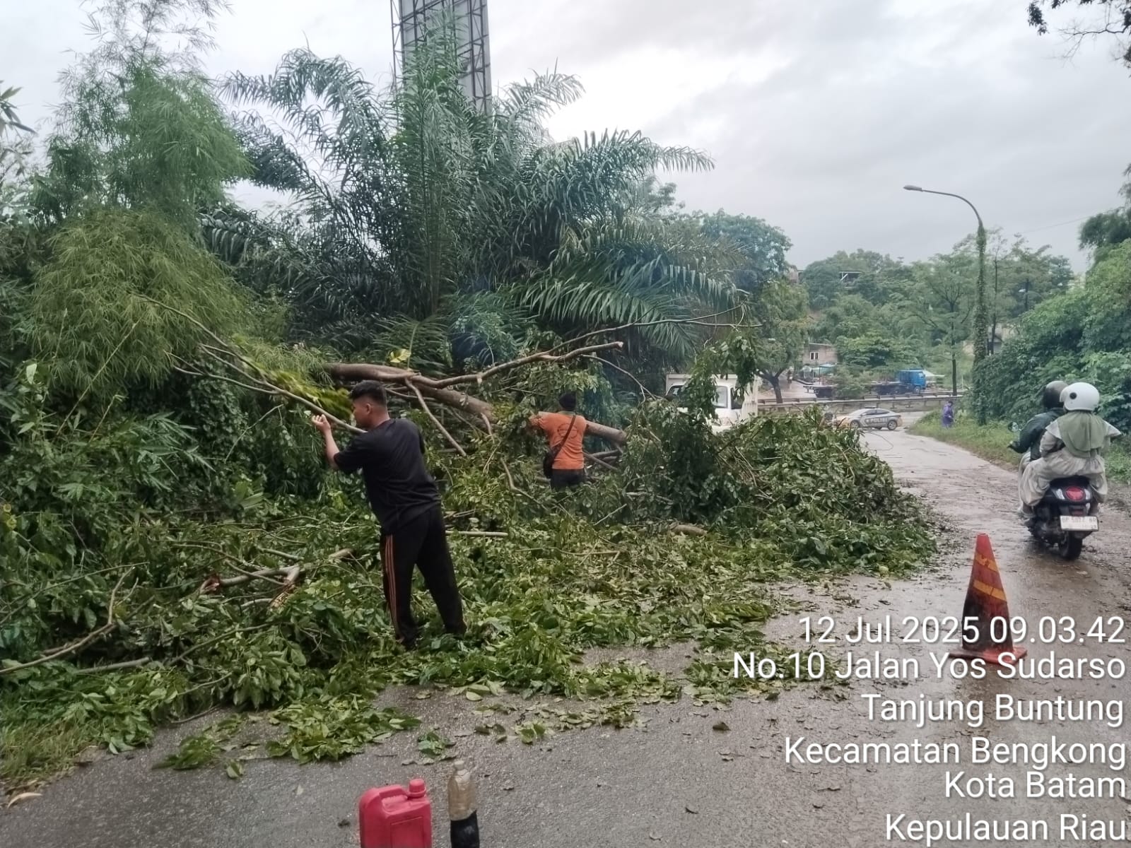 Polsek Bengkong Respon Cepat Atasi Pohon Tumbang Ganggu Arus Lalu Lintas